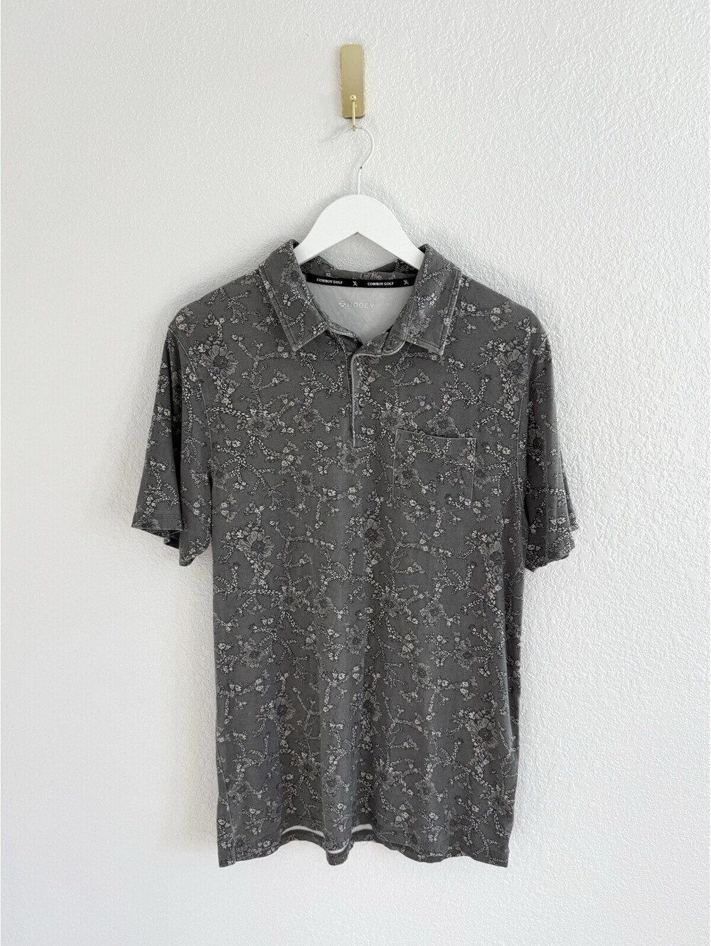 Hooey The Weekender Cowboy Golf Performance Polo Floral Print Men’s Size L